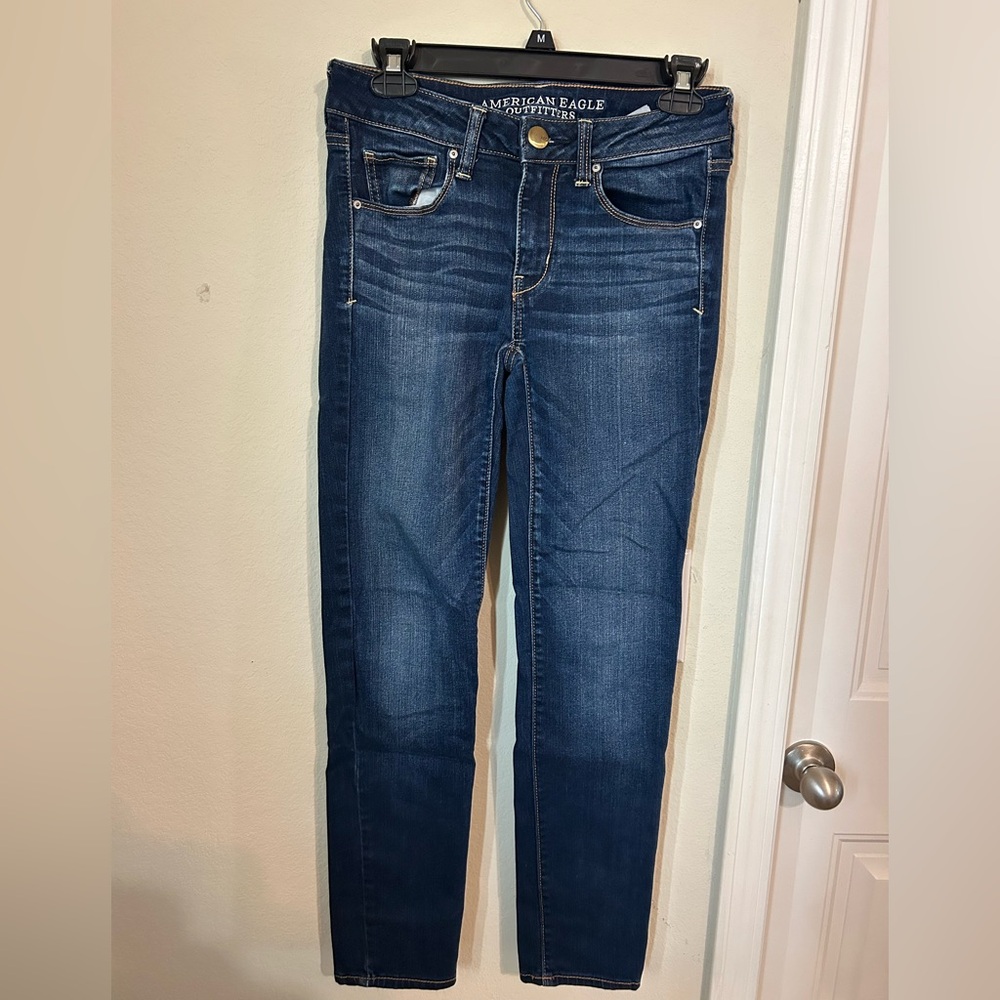 American Eagle Outfitters Women's Dark Blue Skinny Jeans